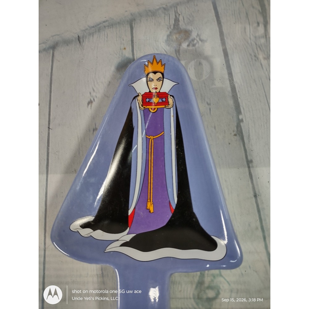Disney Snow White Evil Queen Ceramic Spoon Rest Blue Disney Villains Collectible - Picture 3 of 6